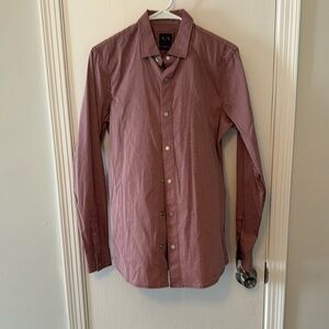 Armani Exchange Red Button-Up Shirt size small